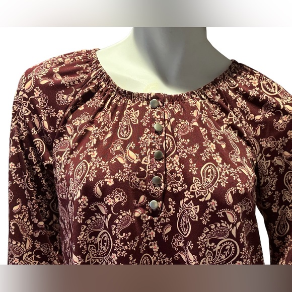 Notations Women’s Top Size Medium Paisley 3/4 Sleeve - Picture 2 of 7